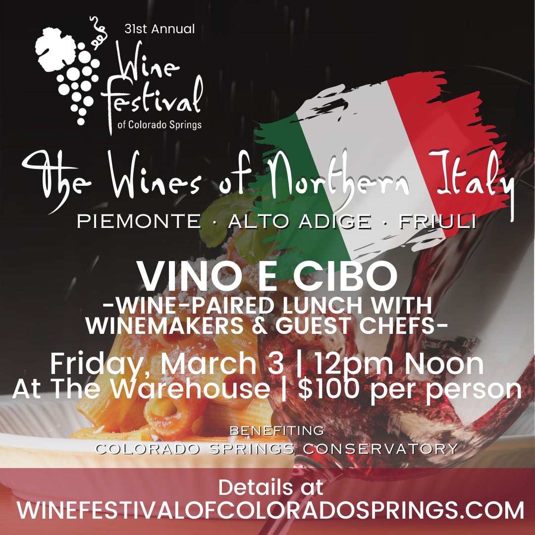 Vino E Cibo wine event in Colorado Springs on March 3, 2023