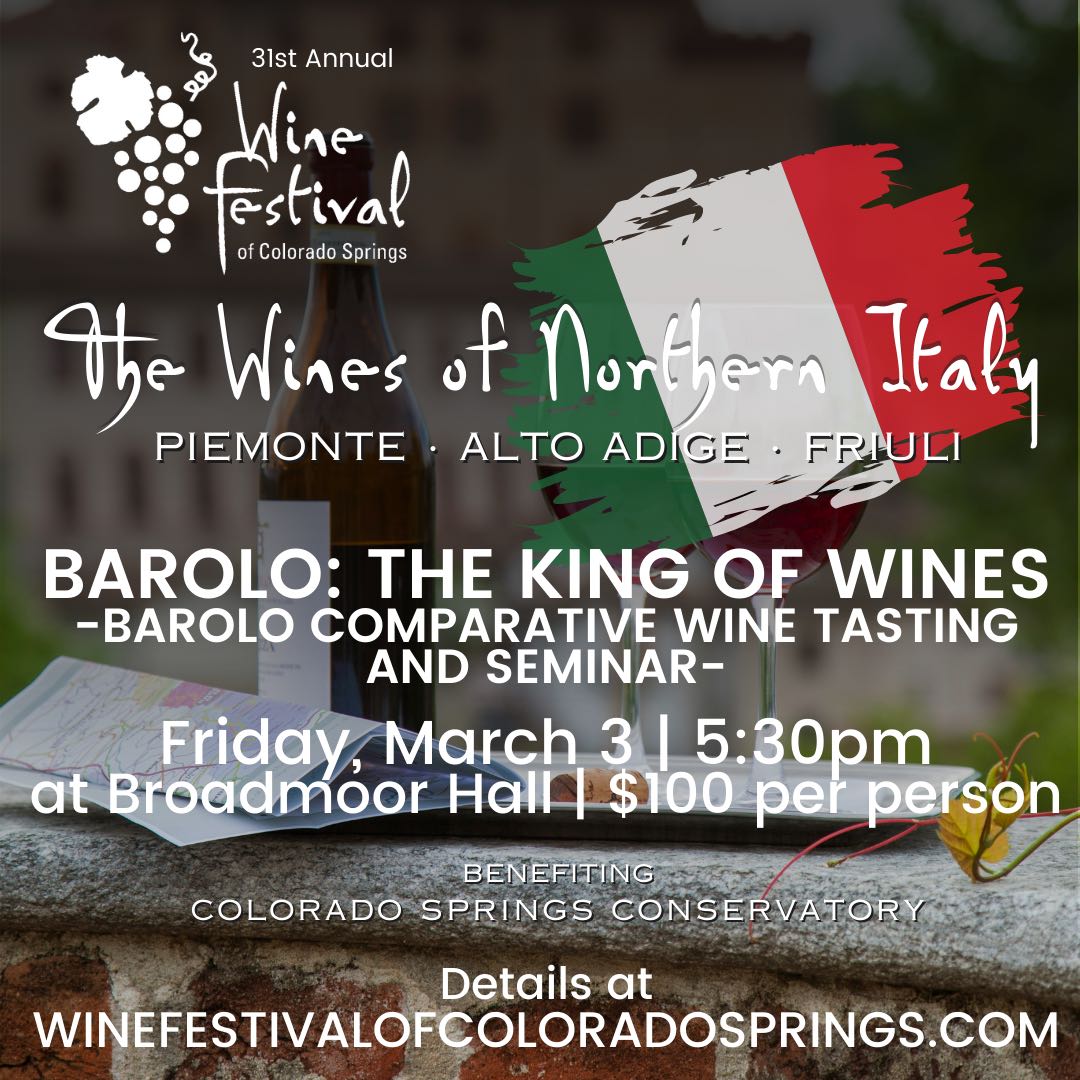 Barolo King of Wines event in Colorado Springs on March 3, 2023