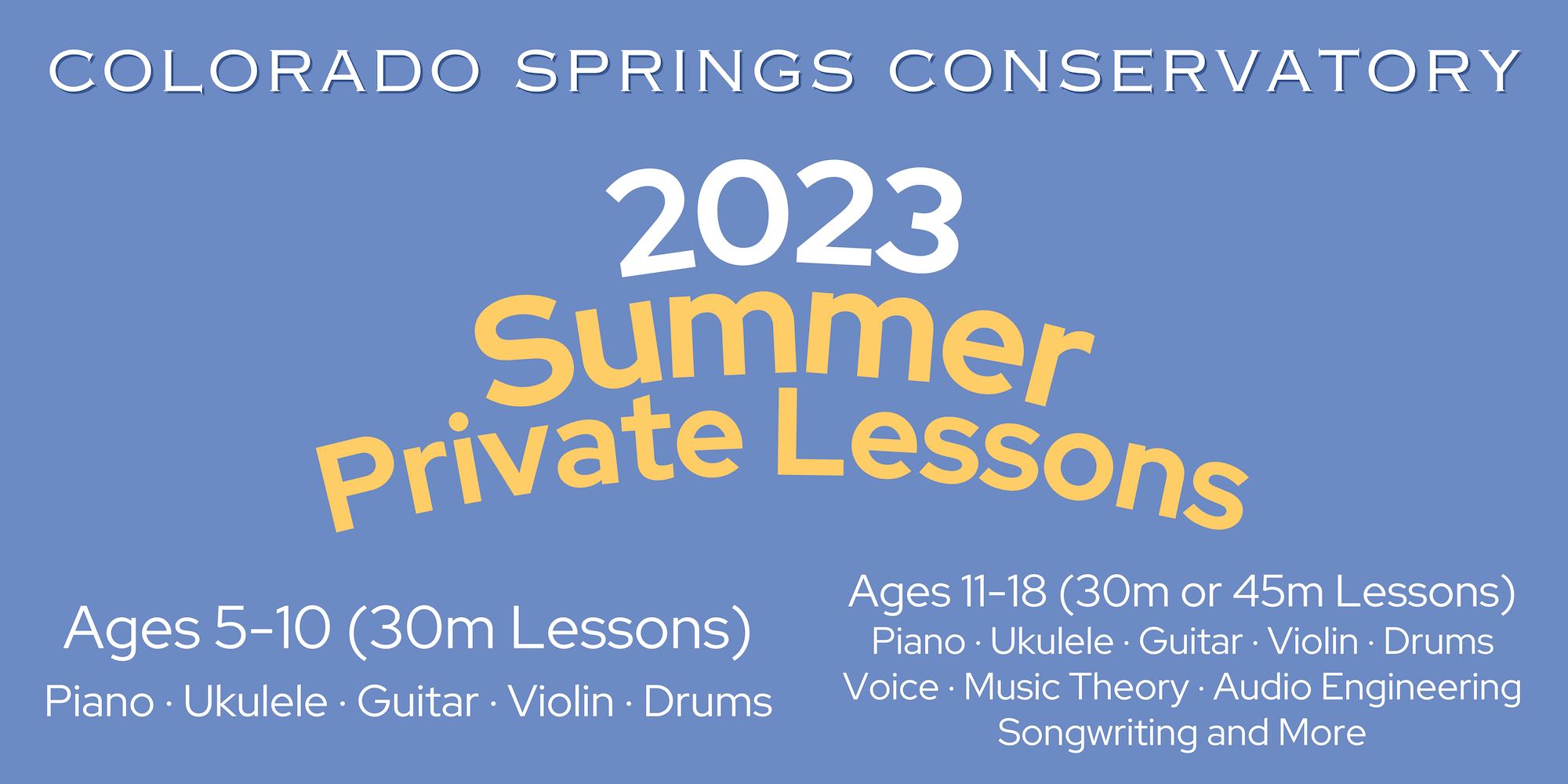 2023 summer private music lessons in Colorado Springs