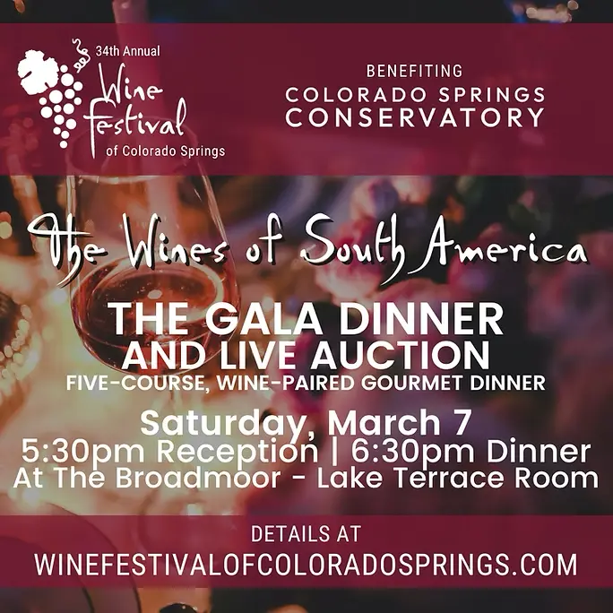 The Gala Dinner & Live Auction at the 2026 Colorado Springs Wine Festival